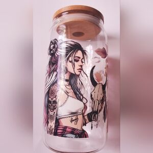 Hand pressed 20oz glass cup